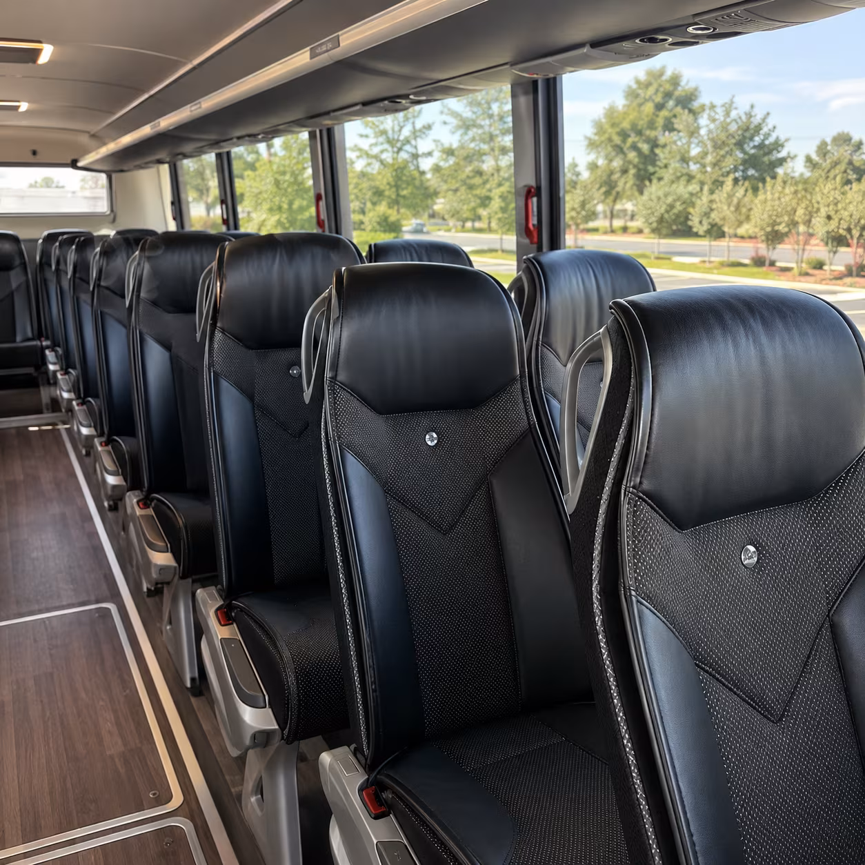 macon 45 passenger charter bus interior