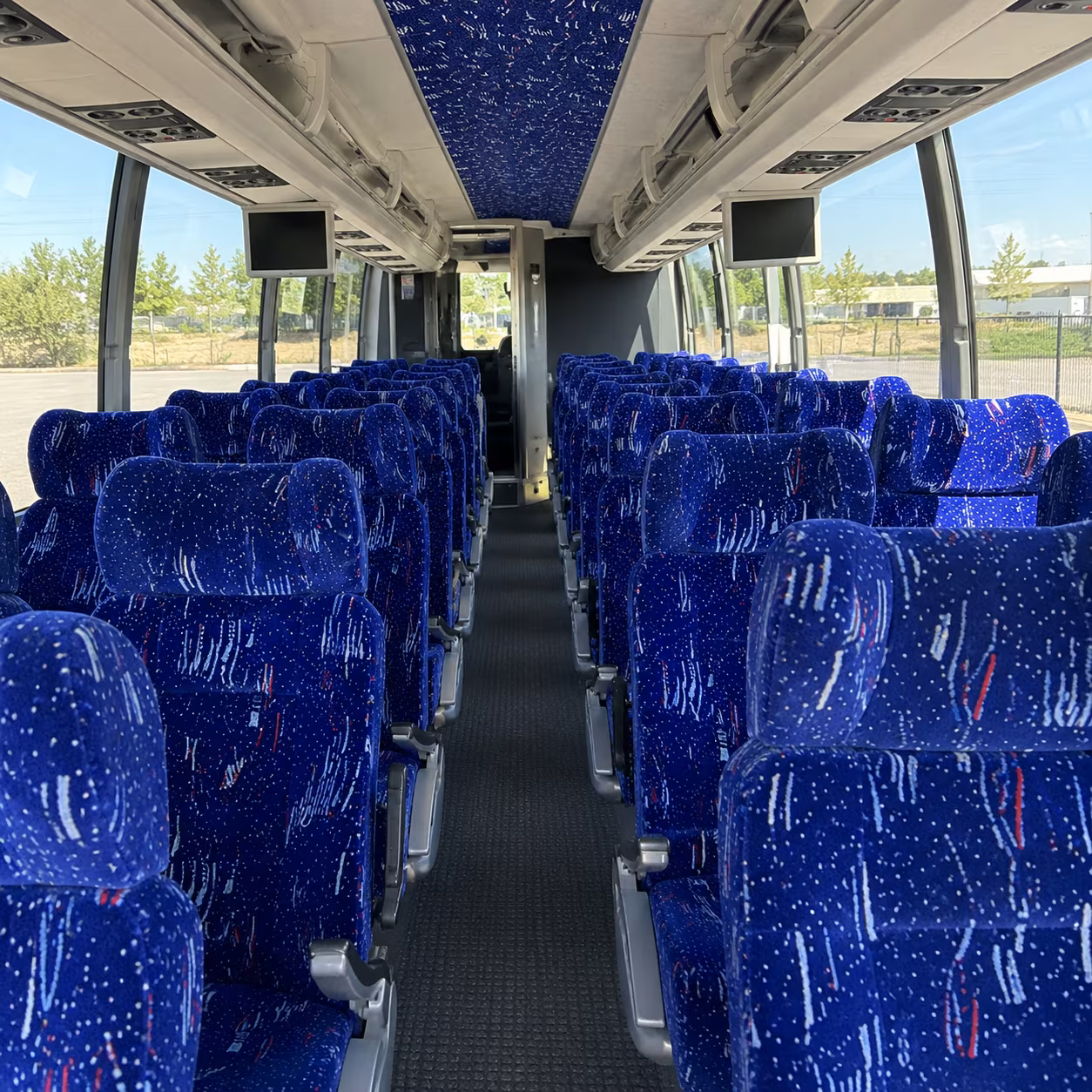 macon 54 passenger charter bus interior