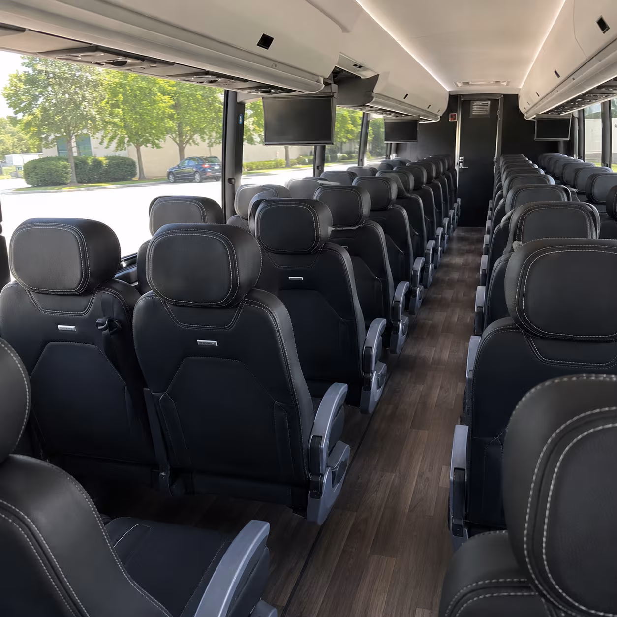 macon 56 passenger charter bus interior